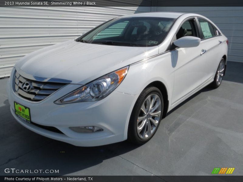 Shimmering White / Black 2013 Hyundai Sonata SE