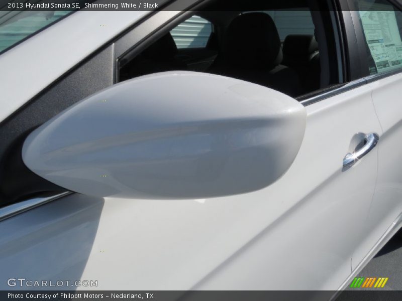 Shimmering White / Black 2013 Hyundai Sonata SE