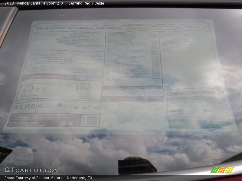Serrano Red / Beige 2013 Hyundai Santa Fe Sport 2.0T