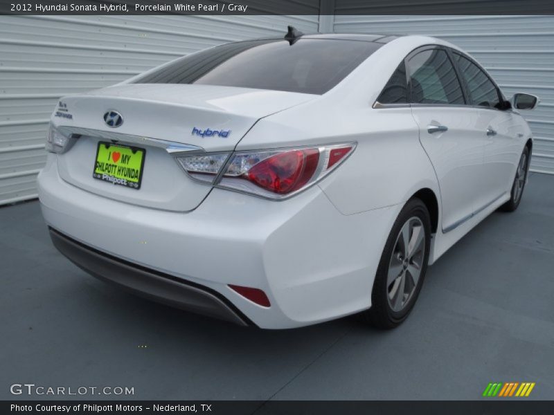 Porcelain White Pearl / Gray 2012 Hyundai Sonata Hybrid