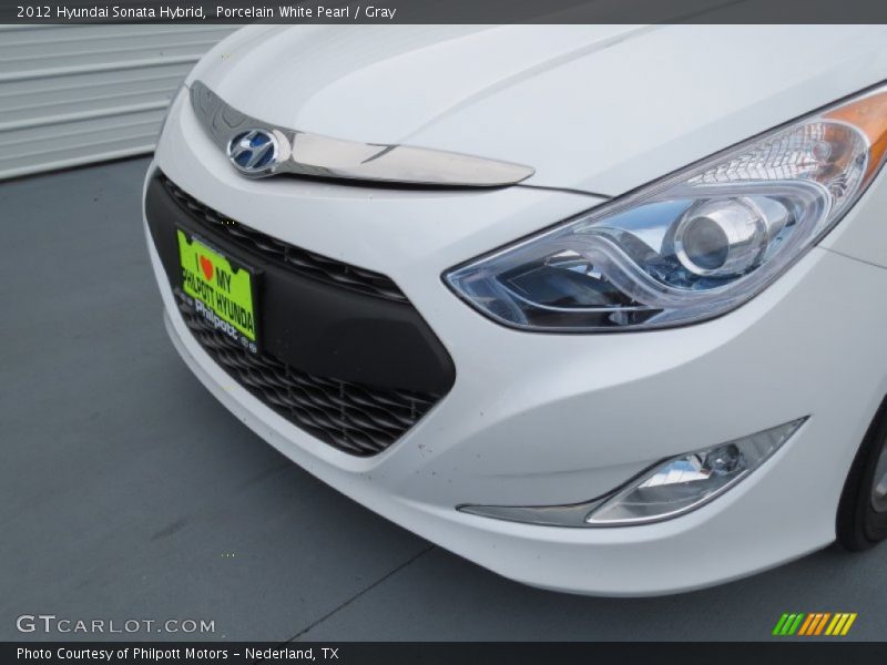 Porcelain White Pearl / Gray 2012 Hyundai Sonata Hybrid