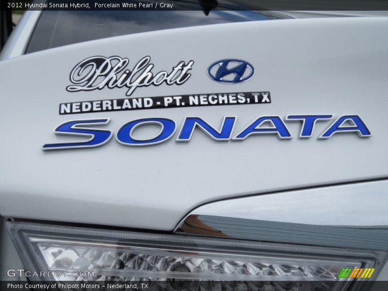 Porcelain White Pearl / Gray 2012 Hyundai Sonata Hybrid