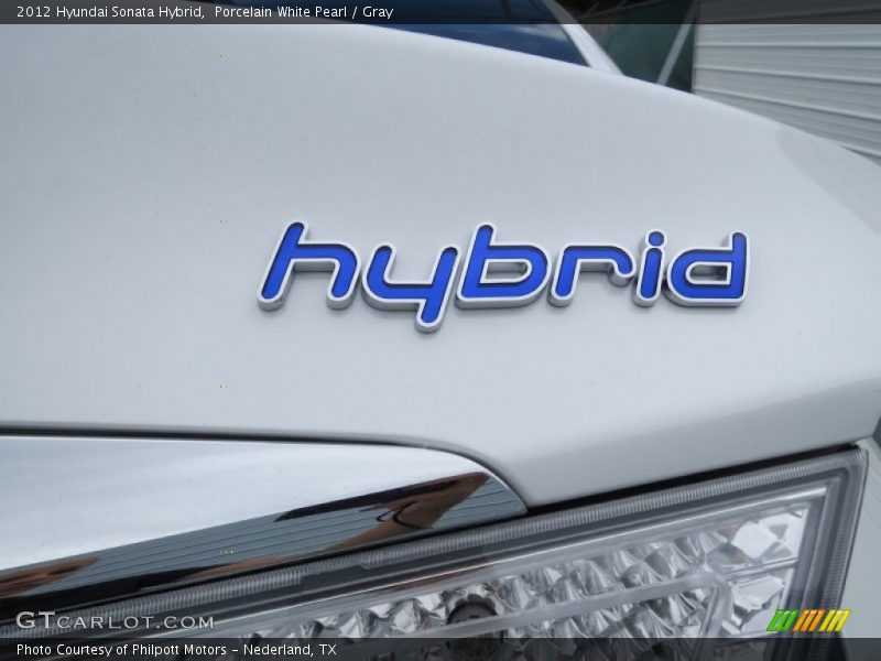 Porcelain White Pearl / Gray 2012 Hyundai Sonata Hybrid