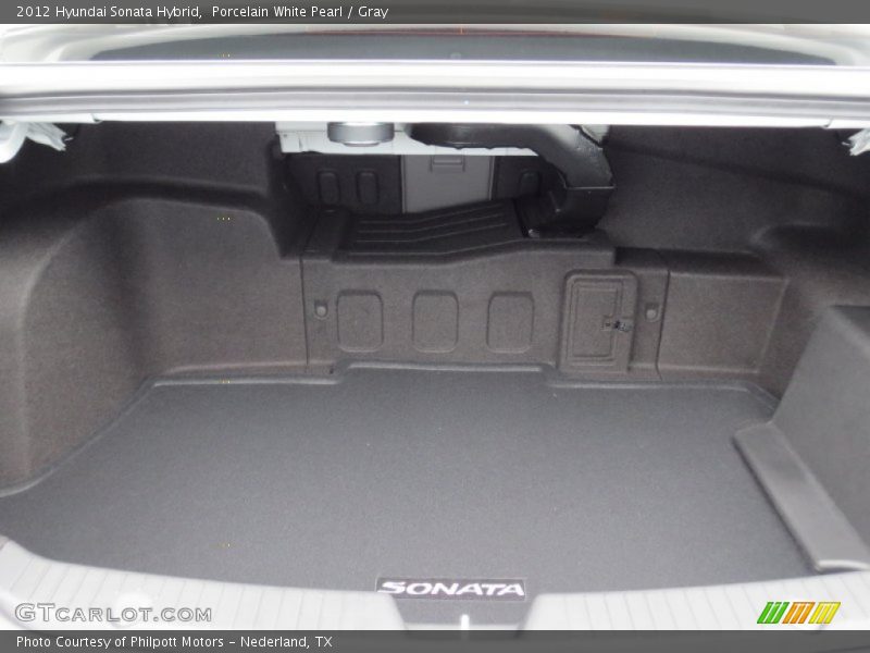 Porcelain White Pearl / Gray 2012 Hyundai Sonata Hybrid
