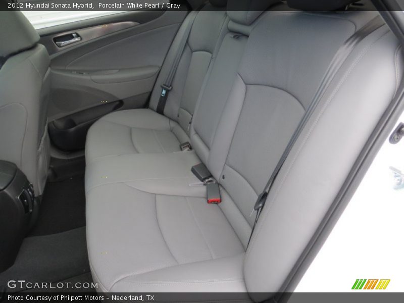 Porcelain White Pearl / Gray 2012 Hyundai Sonata Hybrid