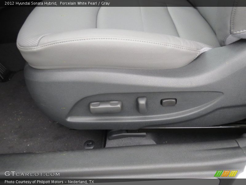 Porcelain White Pearl / Gray 2012 Hyundai Sonata Hybrid