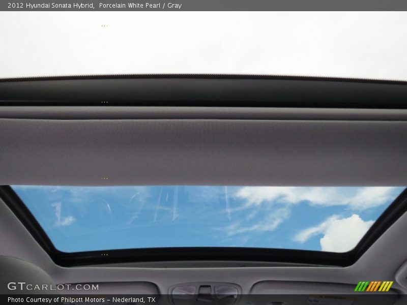 Porcelain White Pearl / Gray 2012 Hyundai Sonata Hybrid