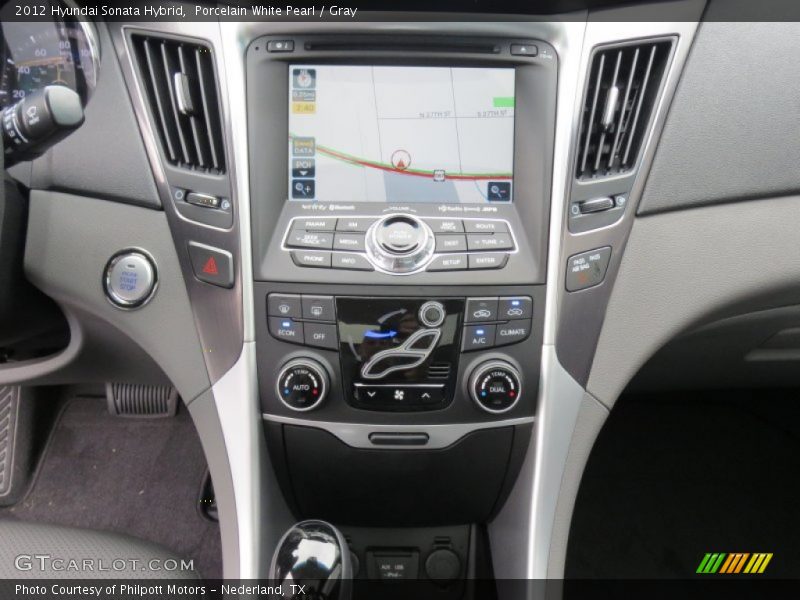Porcelain White Pearl / Gray 2012 Hyundai Sonata Hybrid