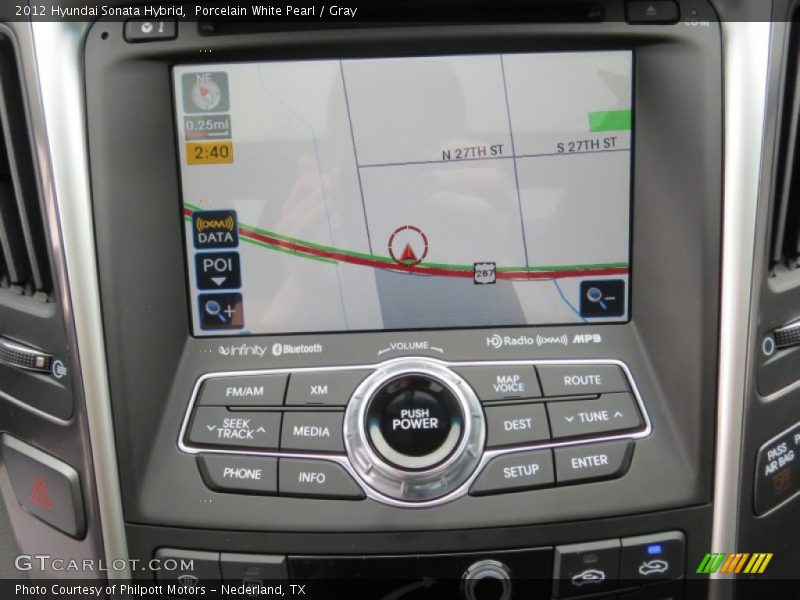 Porcelain White Pearl / Gray 2012 Hyundai Sonata Hybrid