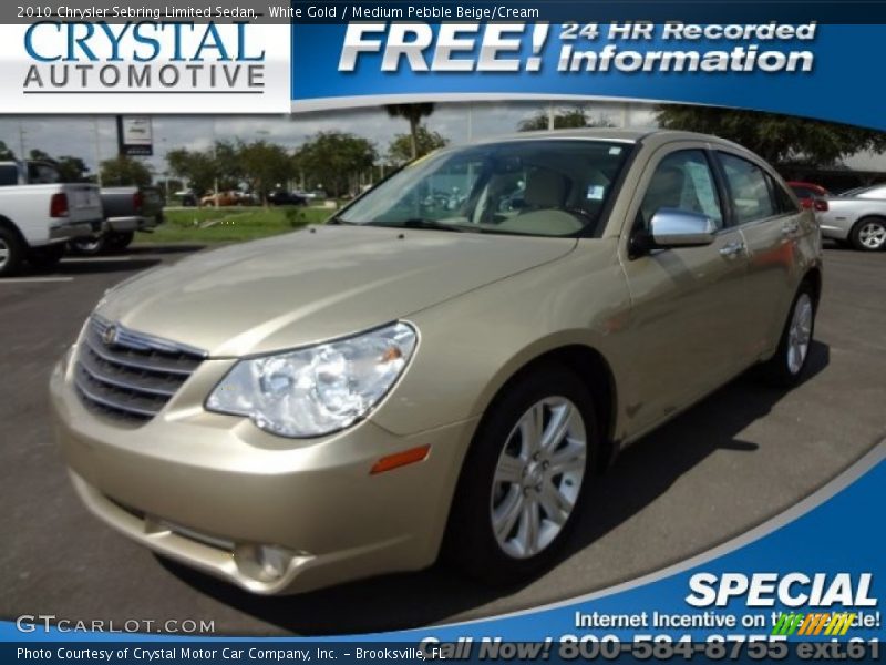 White Gold / Medium Pebble Beige/Cream 2010 Chrysler Sebring Limited Sedan