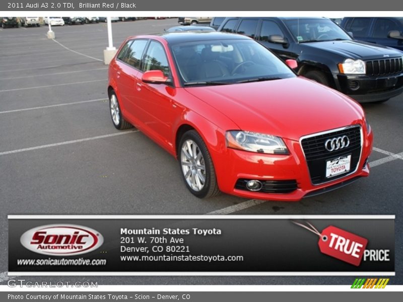 Brilliant Red / Black 2011 Audi A3 2.0 TDI