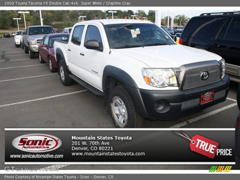 Super White / Graphite Gray 2009 Toyota Tacoma V6 Double Cab 4x4