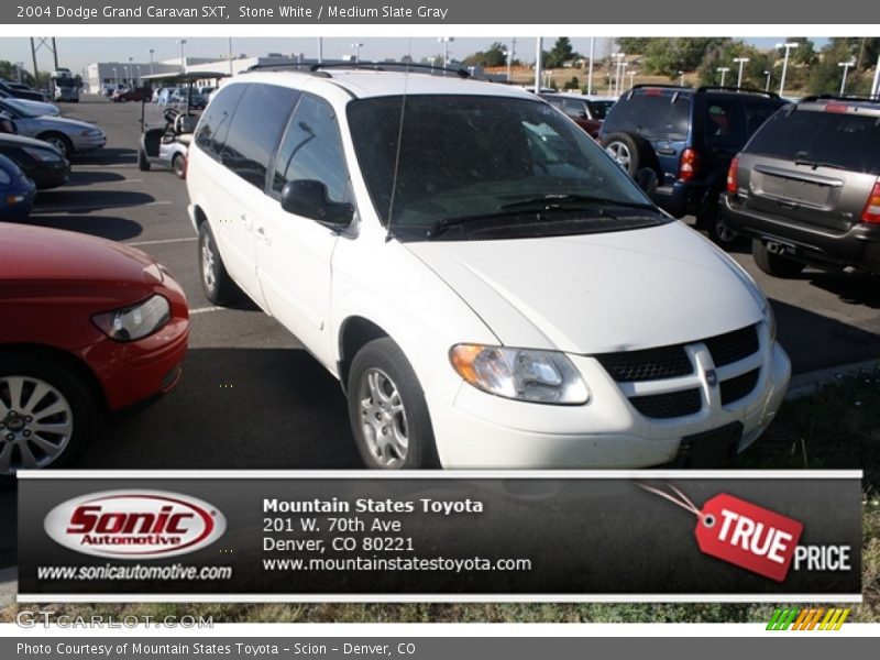Stone White / Medium Slate Gray 2004 Dodge Grand Caravan SXT