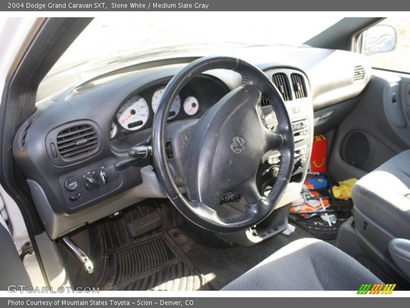 Stone White / Medium Slate Gray 2004 Dodge Grand Caravan SXT