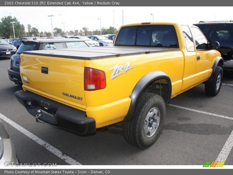 Yellow / Medium Gray 2003 Chevrolet S10 ZR2 Extended Cab 4x4