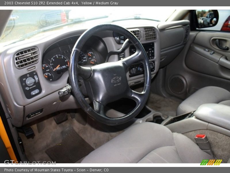 Yellow / Medium Gray 2003 Chevrolet S10 ZR2 Extended Cab 4x4