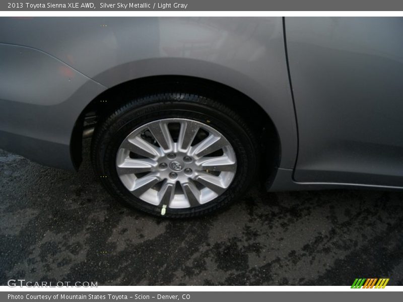 Silver Sky Metallic / Light Gray 2013 Toyota Sienna XLE AWD
