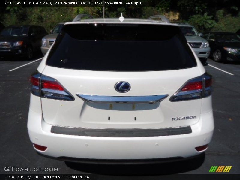 Starfire White Pearl / Black/Ebony Birds Eye Maple 2013 Lexus RX 450h AWD