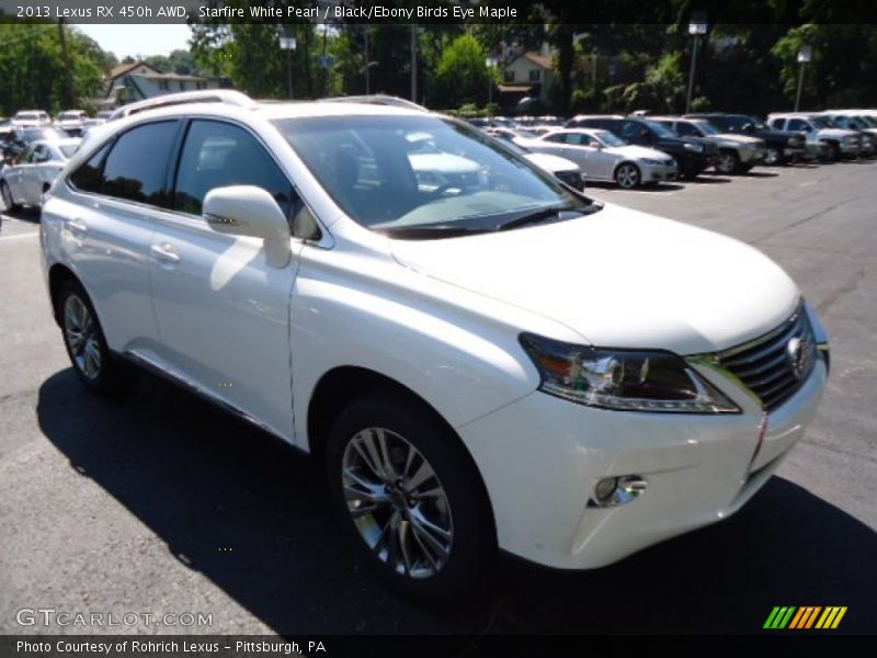 Starfire White Pearl / Black/Ebony Birds Eye Maple 2013 Lexus RX 450h AWD