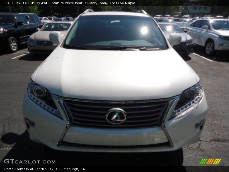 Starfire White Pearl / Black/Ebony Birds Eye Maple 2013 Lexus RX 450h AWD