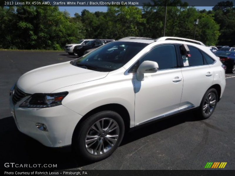 Starfire White Pearl / Black/Ebony Birds Eye Maple 2013 Lexus RX 450h AWD