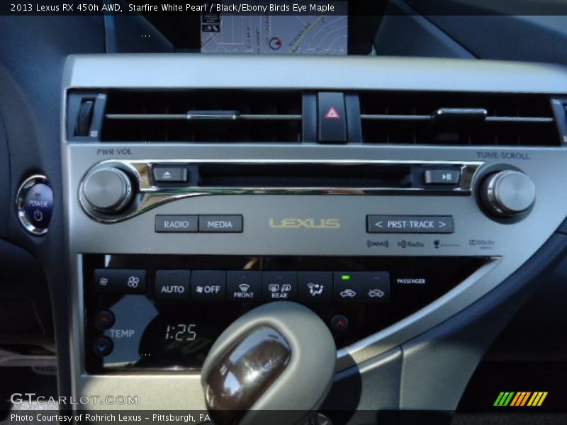 Starfire White Pearl / Black/Ebony Birds Eye Maple 2013 Lexus RX 450h AWD