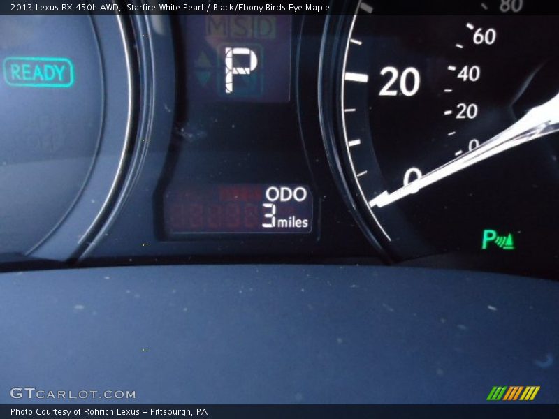 Starfire White Pearl / Black/Ebony Birds Eye Maple 2013 Lexus RX 450h AWD