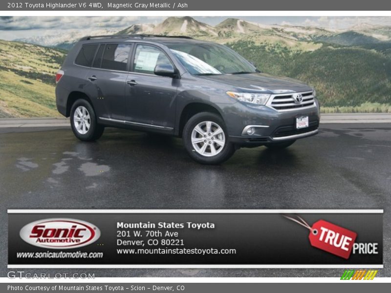 Magnetic Gray Metallic / Ash 2012 Toyota Highlander V6 4WD