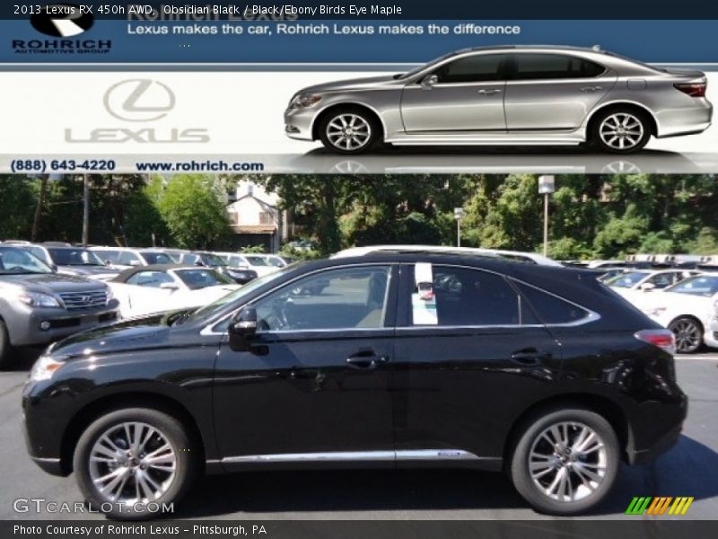 Obsidian Black / Black/Ebony Birds Eye Maple 2013 Lexus RX 450h AWD