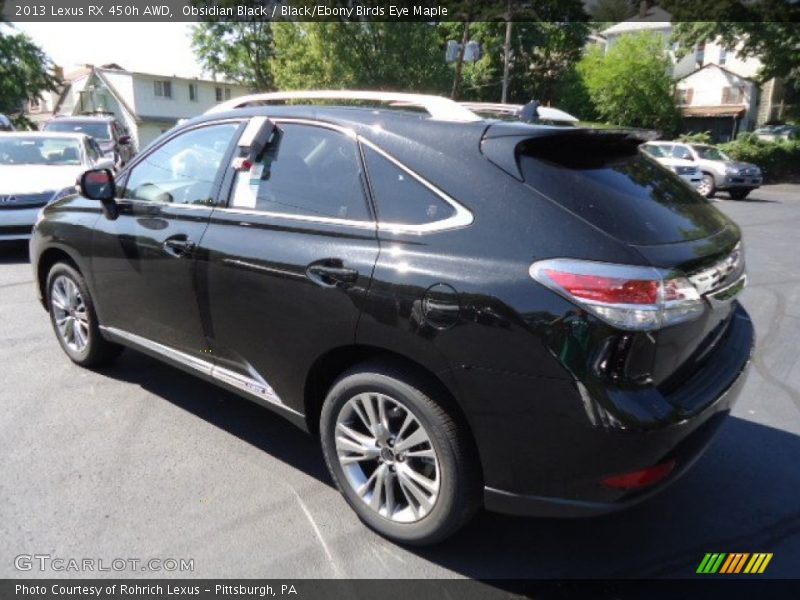 Obsidian Black / Black/Ebony Birds Eye Maple 2013 Lexus RX 450h AWD