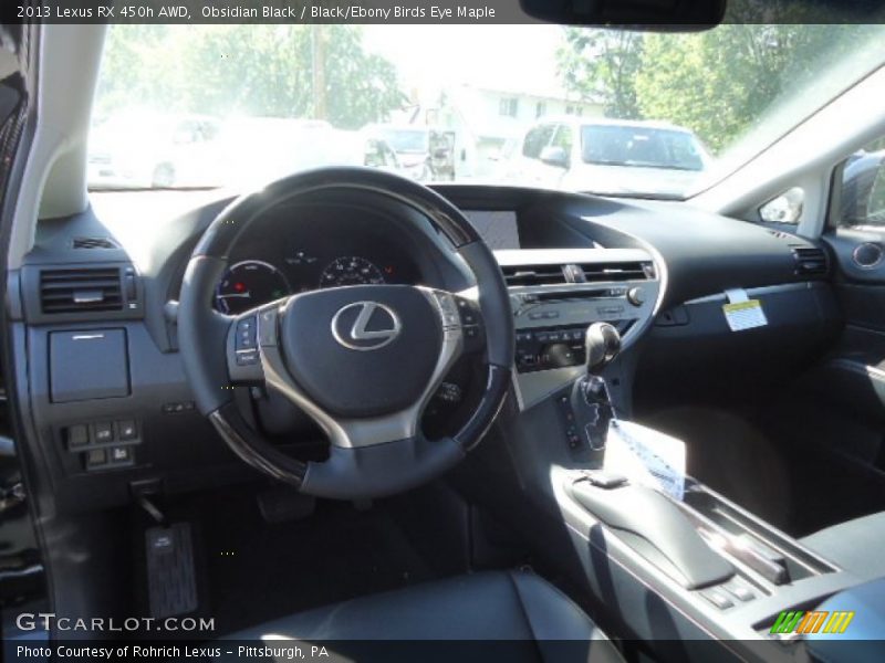 Obsidian Black / Black/Ebony Birds Eye Maple 2013 Lexus RX 450h AWD