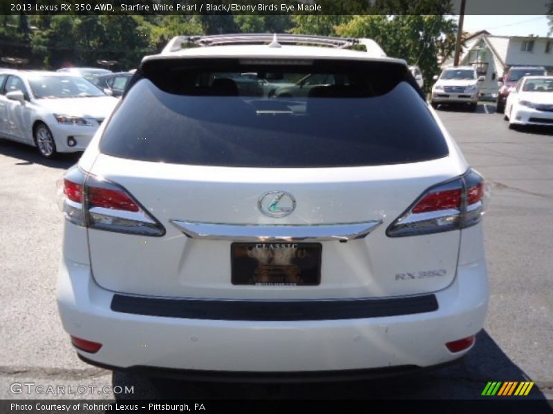 Starfire White Pearl / Black/Ebony Birds Eye Maple 2013 Lexus RX 350 AWD