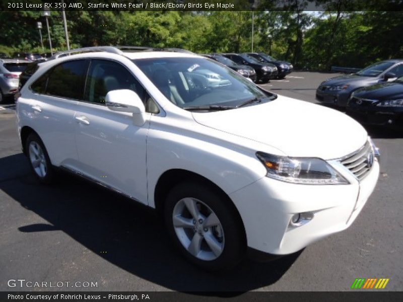 Starfire White Pearl / Black/Ebony Birds Eye Maple 2013 Lexus RX 350 AWD