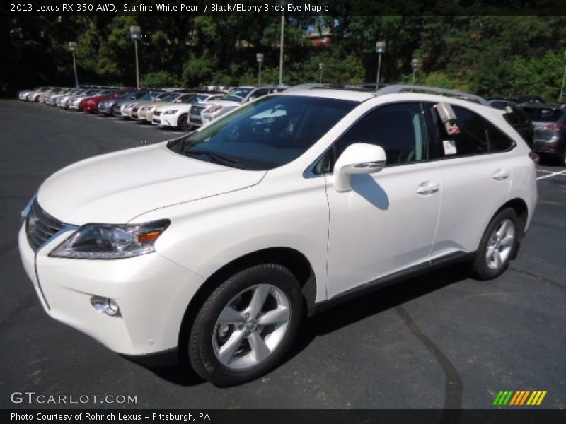 Starfire White Pearl / Black/Ebony Birds Eye Maple 2013 Lexus RX 350 AWD