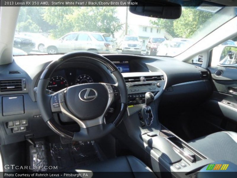 Starfire White Pearl / Black/Ebony Birds Eye Maple 2013 Lexus RX 350 AWD