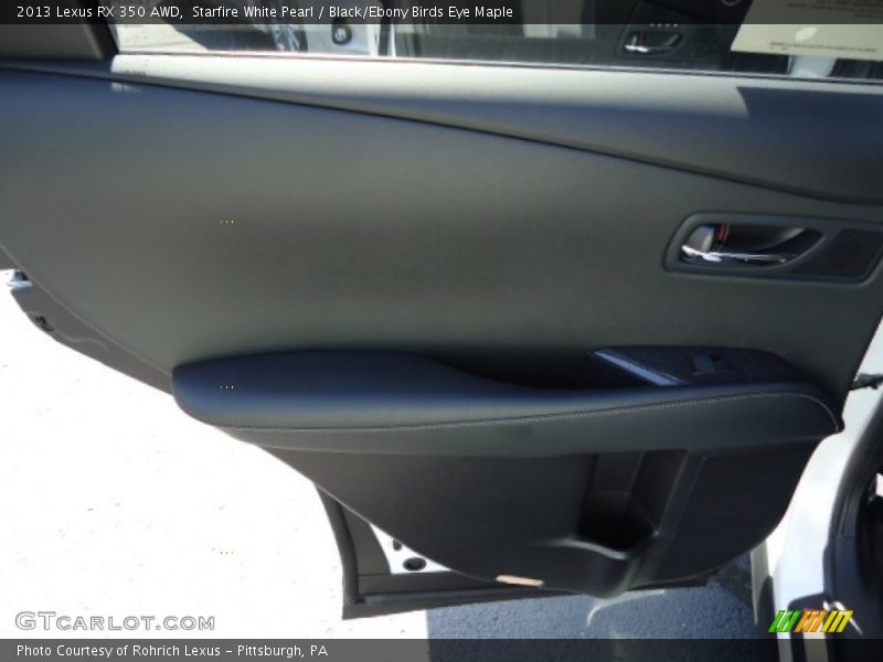 Starfire White Pearl / Black/Ebony Birds Eye Maple 2013 Lexus RX 350 AWD