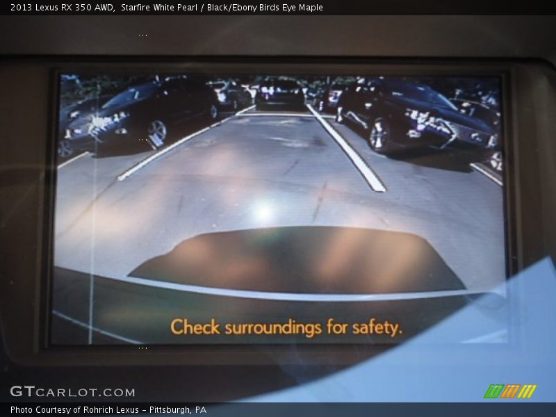 Starfire White Pearl / Black/Ebony Birds Eye Maple 2013 Lexus RX 350 AWD