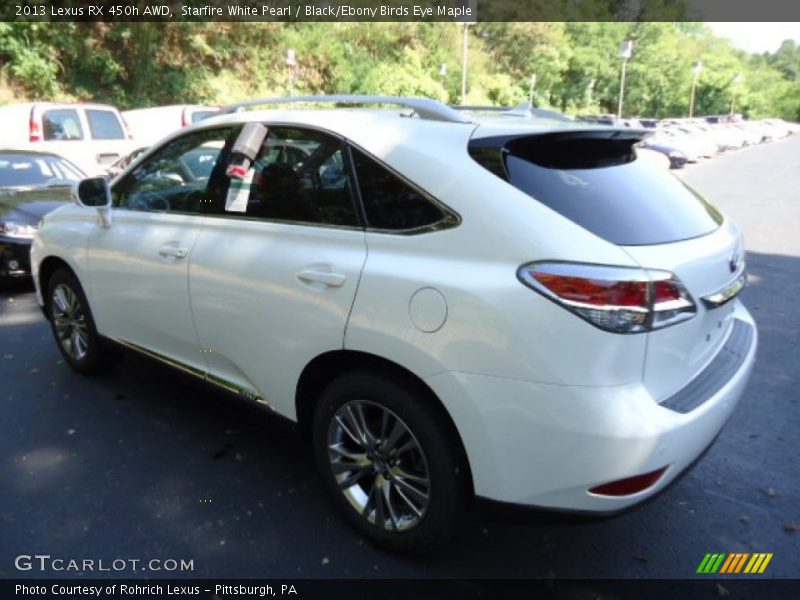 Starfire White Pearl / Black/Ebony Birds Eye Maple 2013 Lexus RX 450h AWD