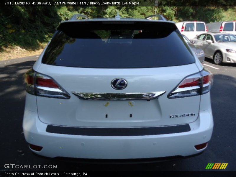 Starfire White Pearl / Black/Ebony Birds Eye Maple 2013 Lexus RX 450h AWD