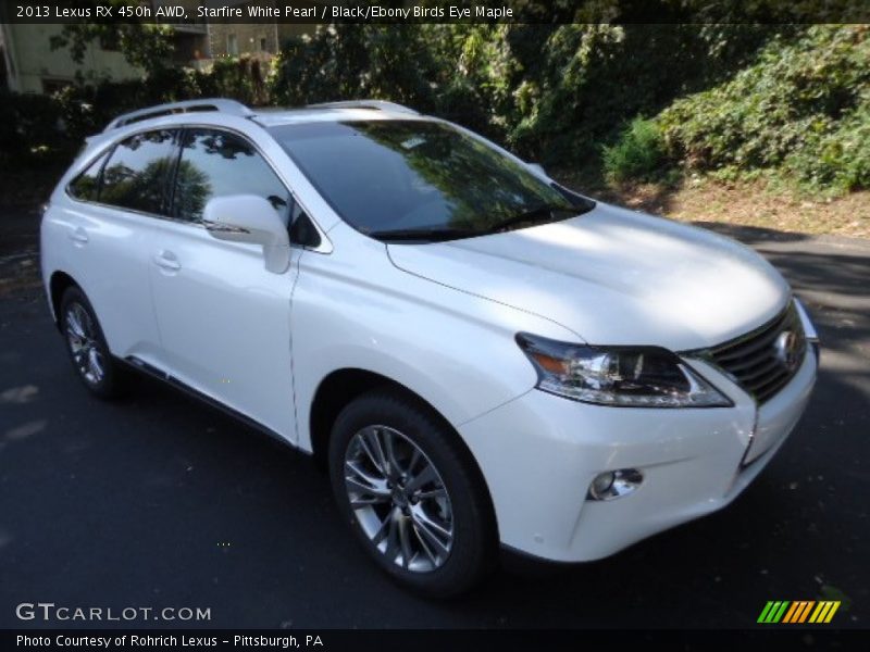 Starfire White Pearl / Black/Ebony Birds Eye Maple 2013 Lexus RX 450h AWD