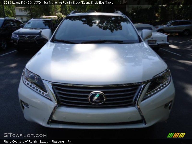 Starfire White Pearl / Black/Ebony Birds Eye Maple 2013 Lexus RX 450h AWD