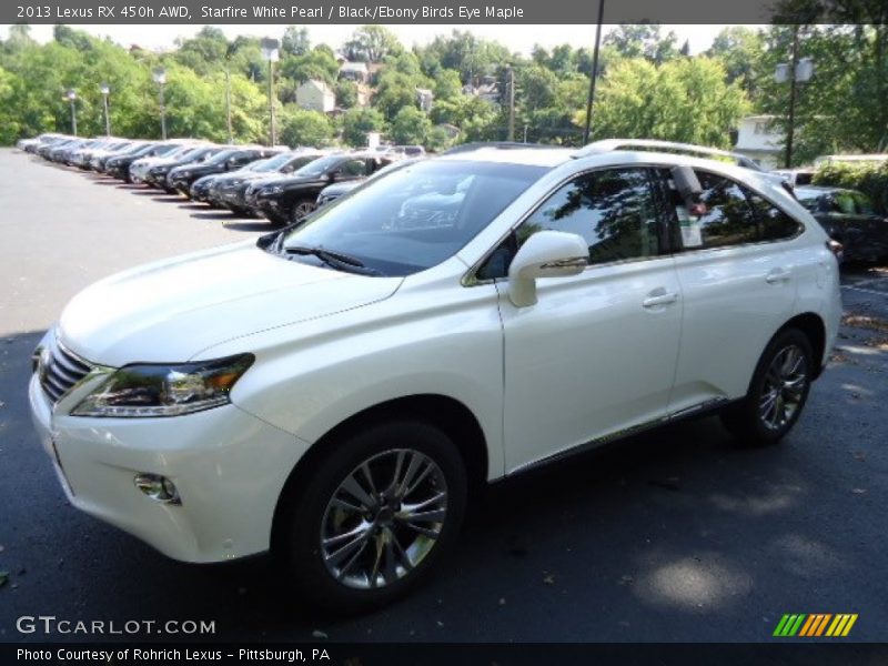 Starfire White Pearl / Black/Ebony Birds Eye Maple 2013 Lexus RX 450h AWD