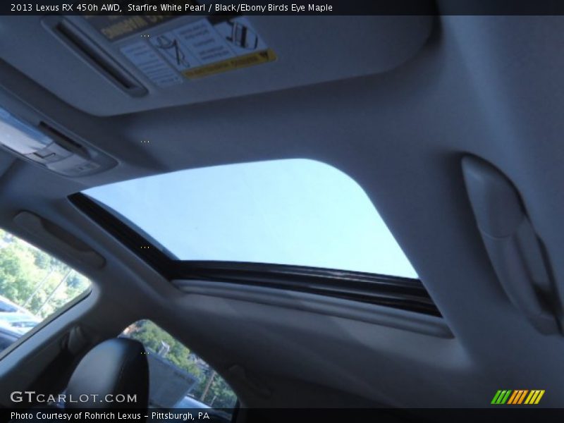 Starfire White Pearl / Black/Ebony Birds Eye Maple 2013 Lexus RX 450h AWD