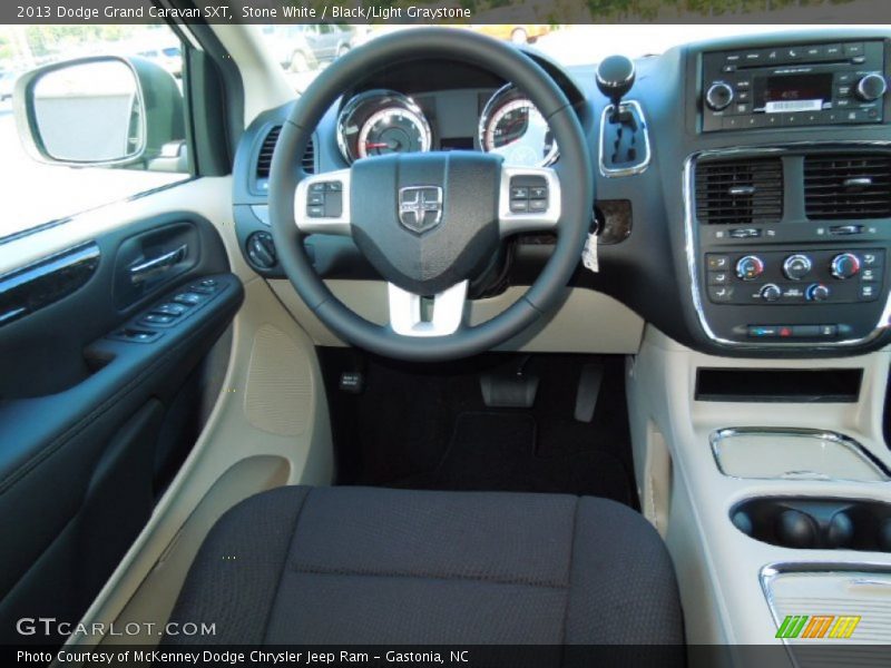 Stone White / Black/Light Graystone 2013 Dodge Grand Caravan SXT