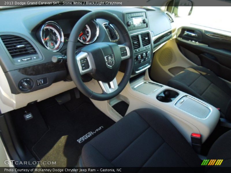 Stone White / Black/Light Graystone 2013 Dodge Grand Caravan SXT