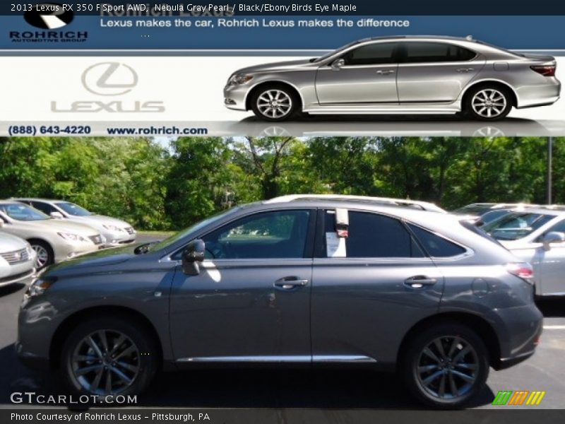 Nebula Gray Pearl / Black/Ebony Birds Eye Maple 2013 Lexus RX 350 F Sport AWD