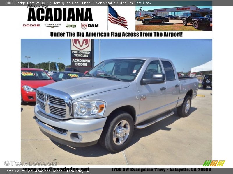 Bright Silver Metallic / Medium Slate Gray 2008 Dodge Ram 2500 Big Horn Quad Cab