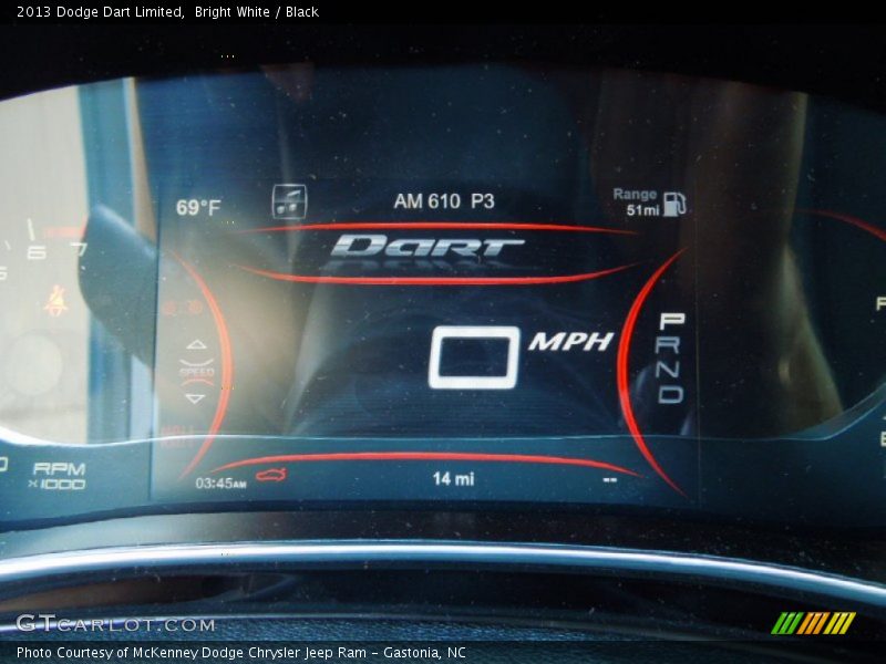 Bright White / Black 2013 Dodge Dart Limited