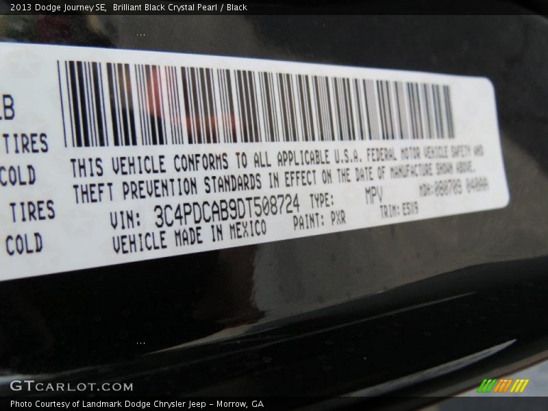 Brilliant Black Crystal Pearl / Black 2013 Dodge Journey SE
