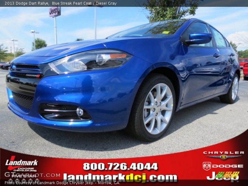Blue Streak Pearl Coat / Diesel Gray 2013 Dodge Dart Rallye